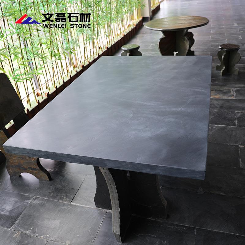 青石板天然石材大板桌板茶台原板诧寂风岩板古风石桌面板文化石