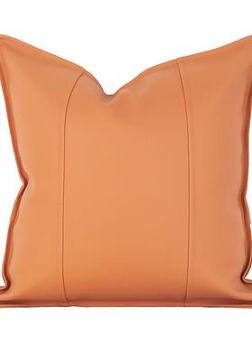 高档现代轻奢橙色垫沙发靠抱枕靠套客不含芯45x45x50厅高级感千鸟