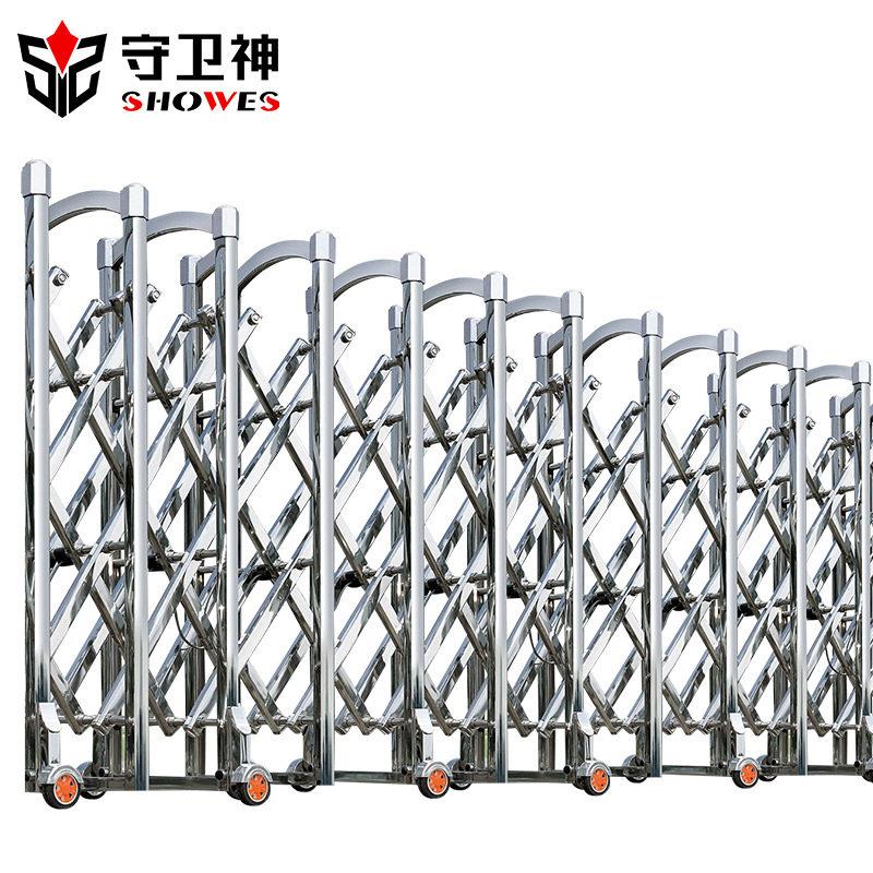 学校不锈钢手动伸缩门工地手拉收缩门工厂无轨移动门庭院平移门