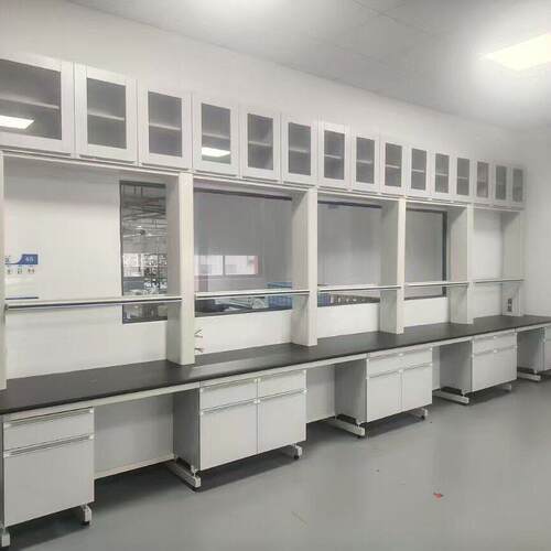 定制山东全钢木pp试验台化学实验桌实心芯理化板实验室中央操作台