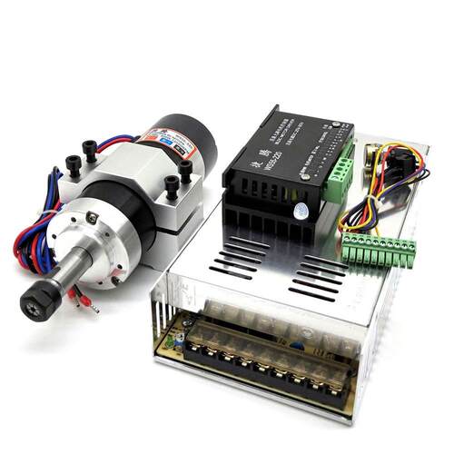 无刷主轴电机WS55-220加强版 500W ER11刀杆转轴一体 工业机床配