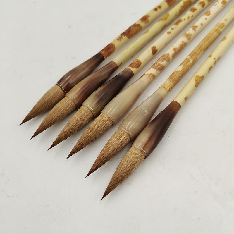 狼毫毛牛角斗内外尾纯上下一口料纯笔辽毛笔书法创作毛笔