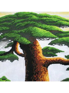 2版 风景成品机绣米十字绣大幅5山水迎客松客厅财运i6cv新款电脑