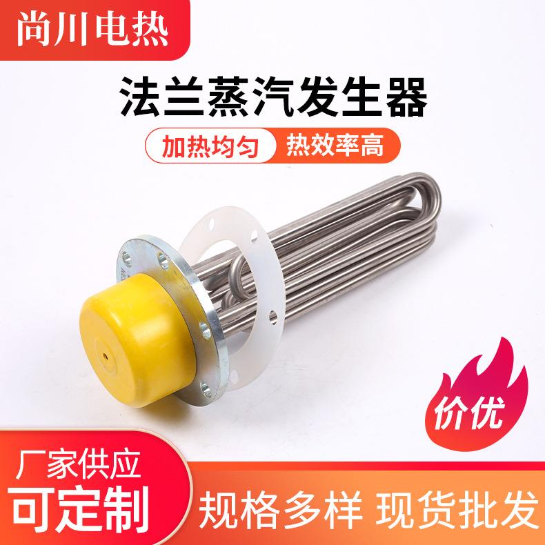 法兰蒸汽发生器蒸烫机锅炉电热管导热油电发热管法兰加热管