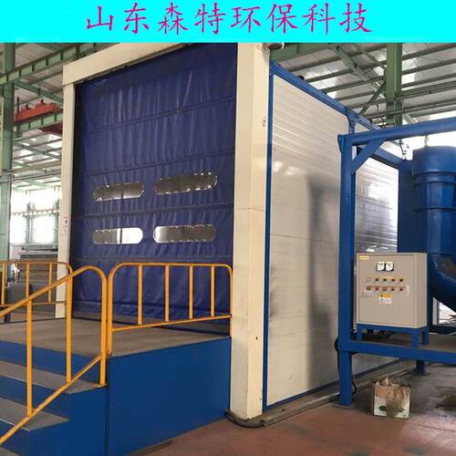 山东厂家制作自动回收岩棉板石英砂除锈除粉尘设备抛丸喷砂房