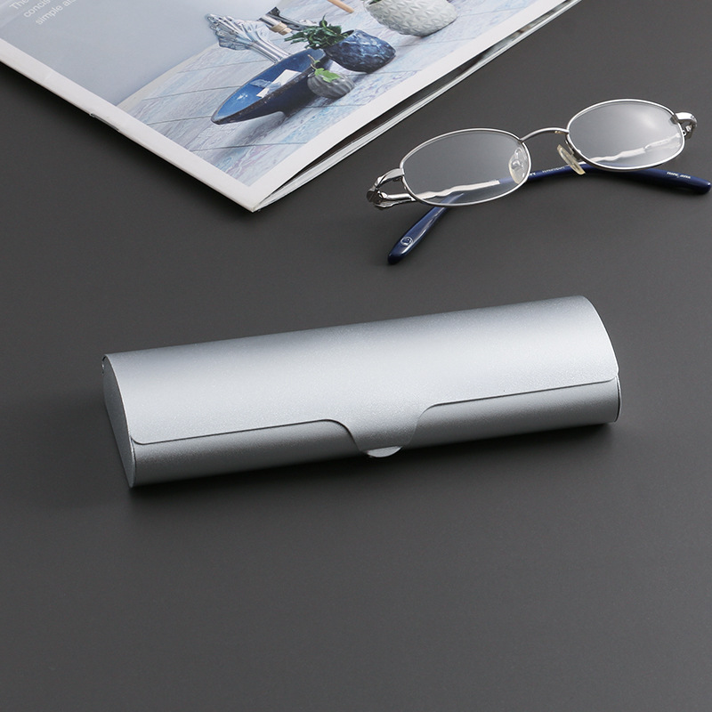 眼镜盒高级感金属彩色铝合金简约男近视眼镜盒老花镜硬壳收纳盒子