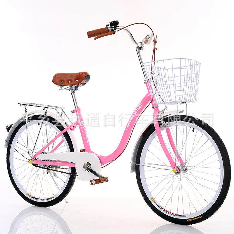 厂家直供24寸通勤男女式自行车城市休闲代步复古单车成人公主车