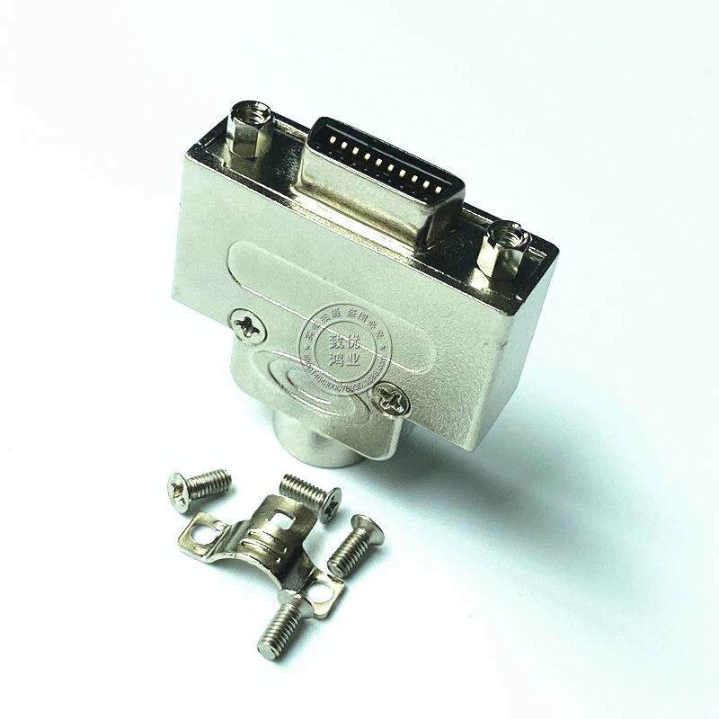 SCSI连接器SM-20母头20芯连接器HPCN20P母头焊线铁壳带前置螺丝柱