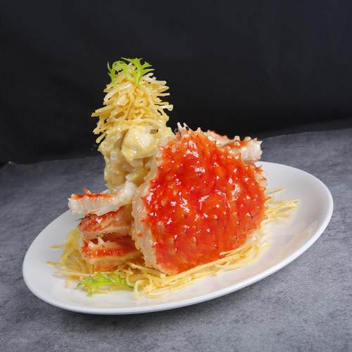 仿真清蒸帝王蟹假食品海鲜食物样品影视模具菜品餐饮美食模型