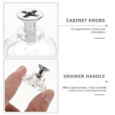6 Pcs Crystal Handle Door Handles Cabinet Drawer Knobs