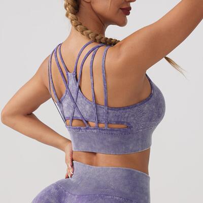 Zenana Cropped Mineral Washed V Neck Padded Tank Brami