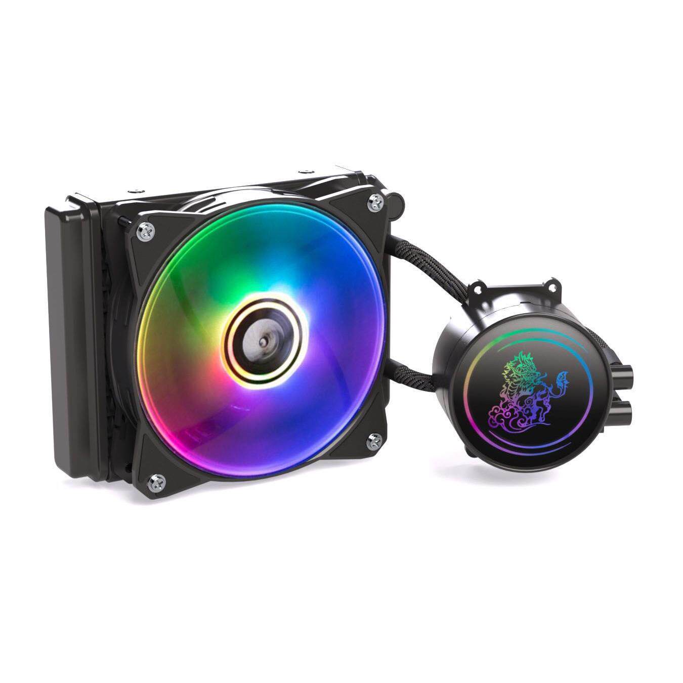 天极风麒麟120 CPU水冷散热器120一体式水冷排温控风扇ARGB幻彩版