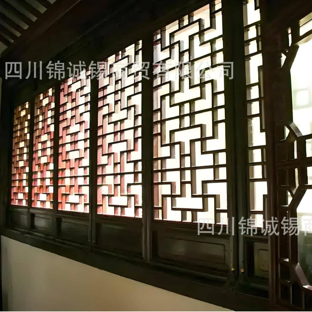 东阳木花格2仿院古门窗雕实木花雕格镂空刻花窗新中式庭装饰窗户