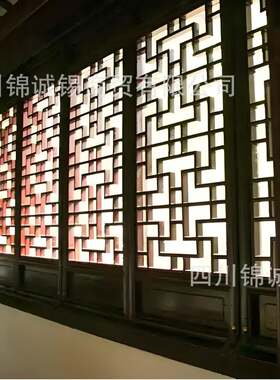 东阳木花格2仿院古门窗雕实木花雕格镂空刻花窗新中式庭装饰窗户
