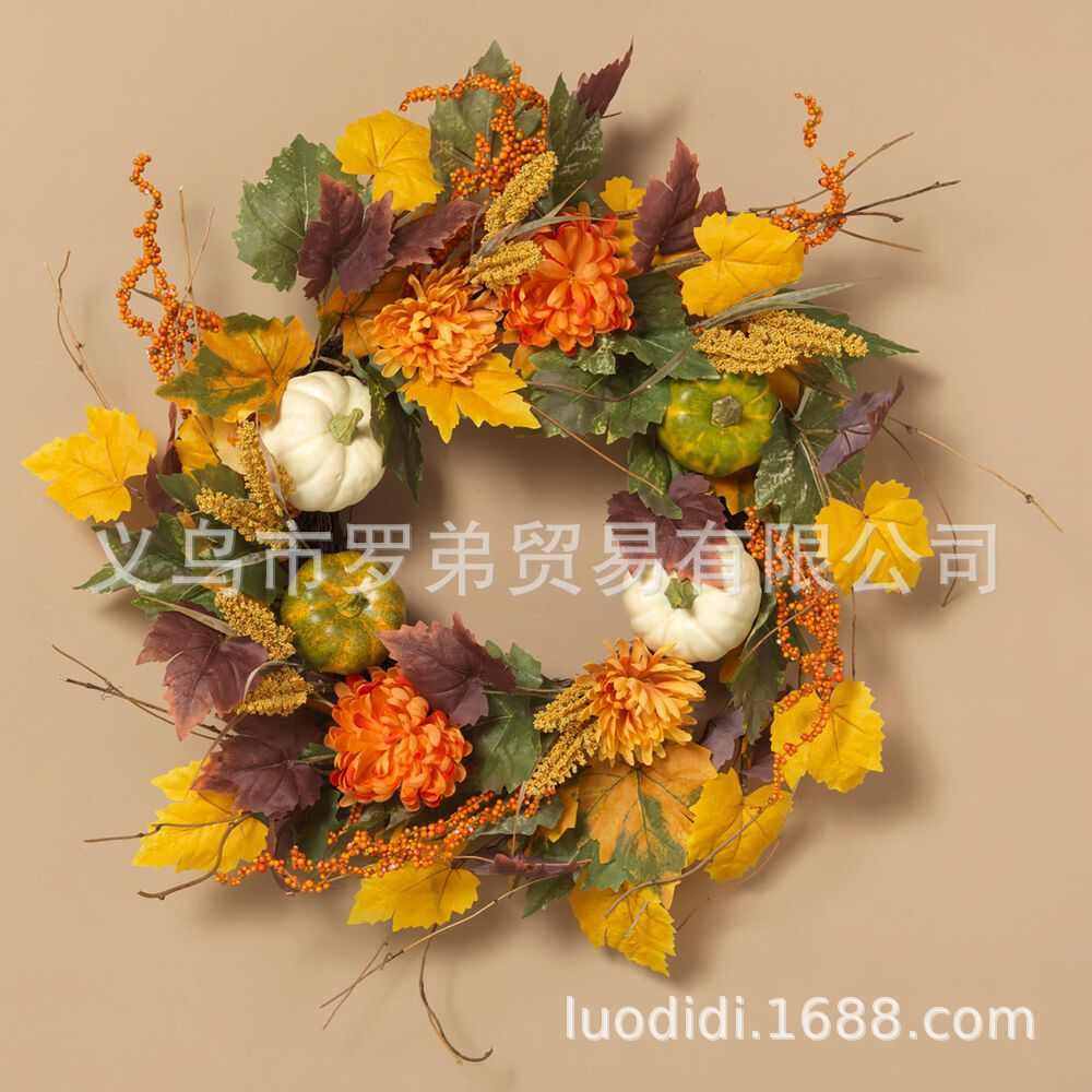 万圣节秋色花环挂饰南瓜浆果门挂丰收节藤圈感恩节花圈,节庆用品/礼品,吊顶纱幔,淘宝优惠券,粉丝福利购,淘宝优惠卷