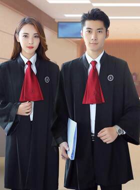 律师袍男士装律协制服外套正装女工作服职业律师红领带专用上衣袍