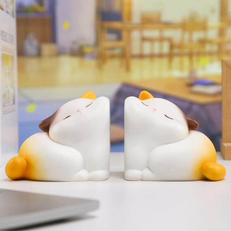 福瑞猫猫贴贴书立卡通创意设计桌面树脂工艺品萌趣可爱树脂摆件
