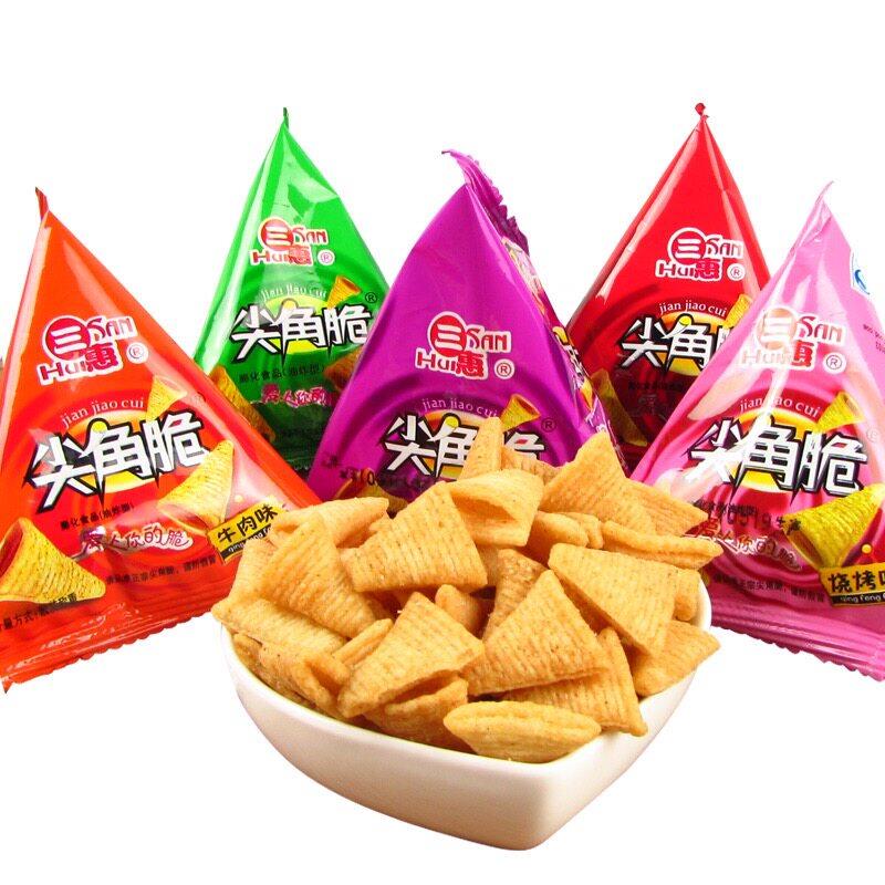 三惠尖角脆妙脆角独立小包装锅巴薯片多种口味膨化休闲零食大礼包