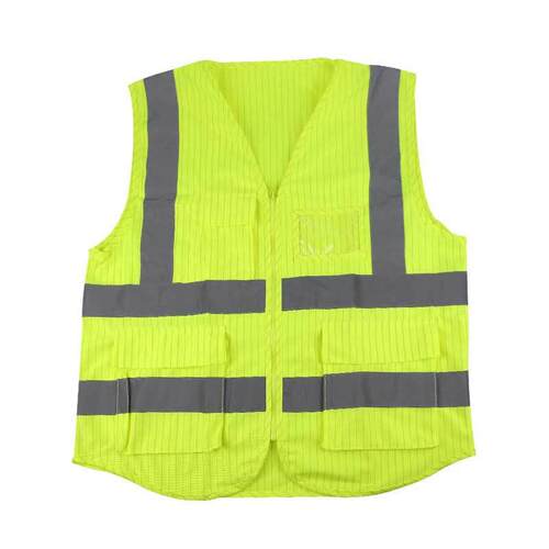 汉盾 HD-RC312F 阻燃防静电反光背心 （多口袋款）荧光黄