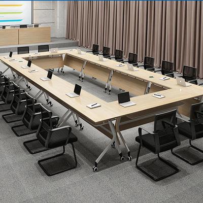 折叠会议桌培训桌椅带轮可移动拼接办公桌会议室培训室双人长条桌