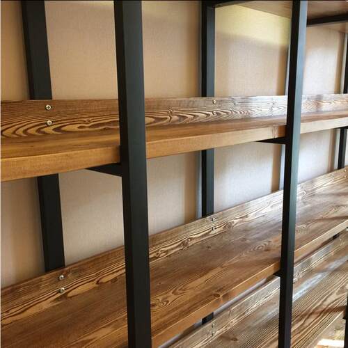 典中式t古铁艺实架木钢木书柜置物架收纳架陈列自定义货展示花架
