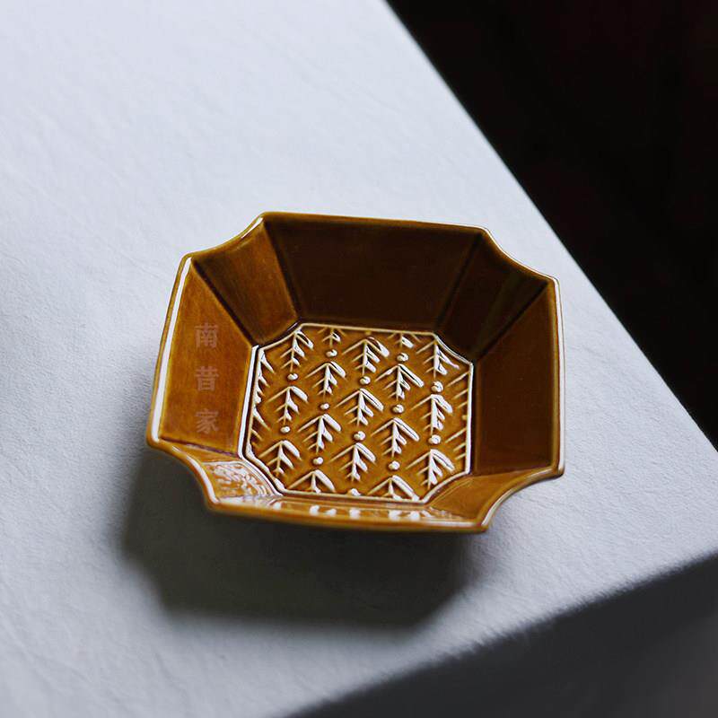 南昔四方盘陶瓷甜品盘沙拉盘餐具麦穗白色日式餐具果盘陶瓷点心盘