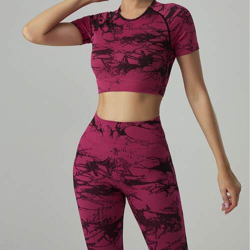 High waisted, waist hugging, fitness, short sleeved, tight