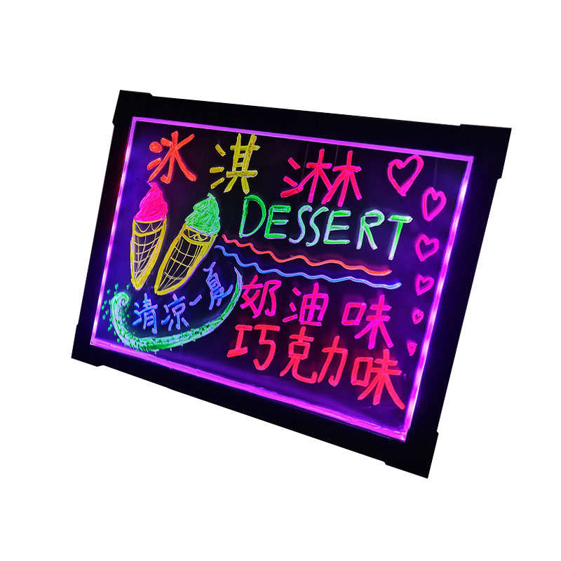 荧光板挂式小黑板商用宣传广告板手写七彩横竖可挂店铺门口展示牌