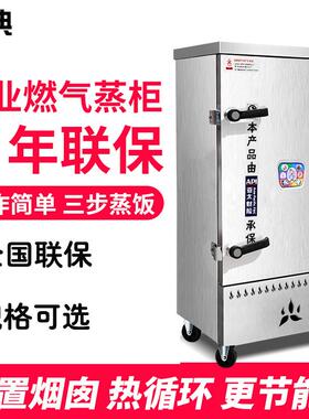 酒店食堂厨房设备商蒸饭机器6盘12盘商用煤气蒸饭柜双开门燃气蒸