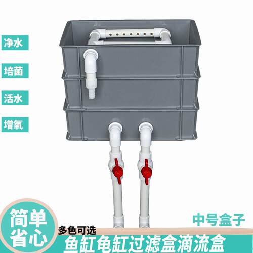 鱼缸过滤盒滴流盒水族箱周转箱水循环上滤diy周转箱净水培菌龟缸