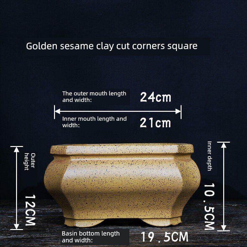 覆古紫砂梅花老堆地花盆古典创意人工风景