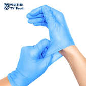 一次性蓝色丁腈手套乳胶FDA食品级耐油防滑耐磨无粉FOB资质全现货