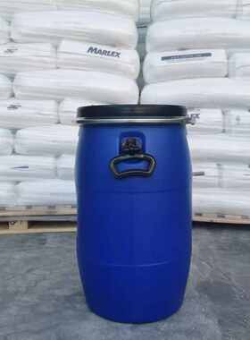 直径370加厚尺寸50升抱箍桶50公斤法兰桶供应蓝色提手卡箍密封