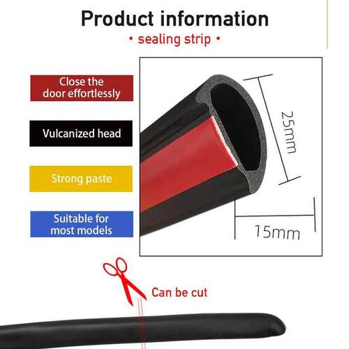 Car Door Rubber Seal Strip B Pillar Car Sealing Strip Anti-S