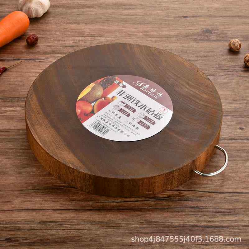厂家销宪木菜板整块板木非洲铁木砧A2A3A4圆形直菜原质木砧板