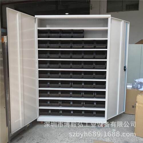 深圳双开门重型五金工具柜 维修车间铁皮零件柜 层板可调节置物柜