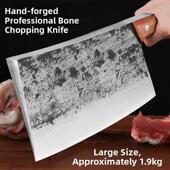 加重加厚砍骨刀锰钢手工锻打斩骨刀剁骨刀商用厨房砍骨头专用刀具