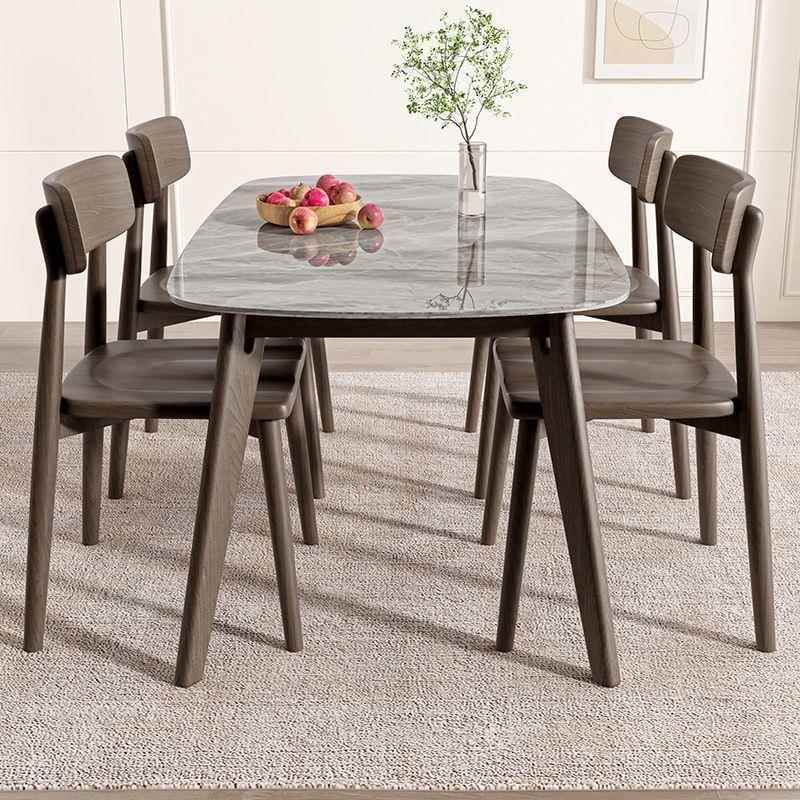 实木岩板餐桌椅组合北欧小户型家用现代简约轻奢西餐桌吃饭桌子