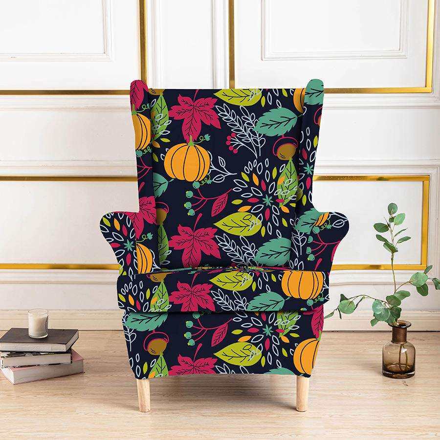 2pcs万圣款印花 氨纶柔软贴合老虎凳椅子套可水洗家具保护套带弹