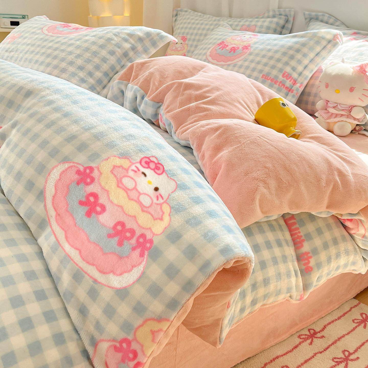 卡通牛奶绒被套单件冬季加厚珊瑚绒被罩单买学生宿舍单人加绒被套,床上用品,学生床品套件,淘宝优惠券,粉丝福利购,淘宝优惠卷