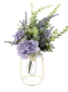 布里塔妮茶花薰衣草束假花设计婚庆手捧花束墙饰仿真花CF01037
