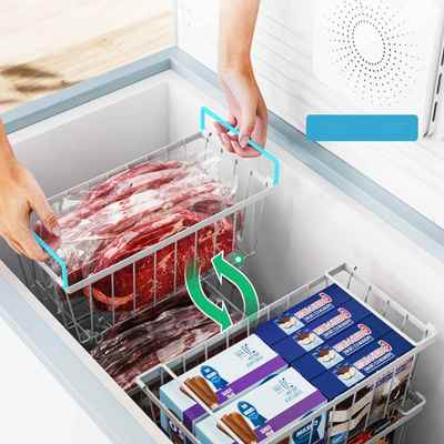 冷柜吊篮雪糕筐子冰柜内部隔断食品分类网篮置物架冰箱挂筐分隔框