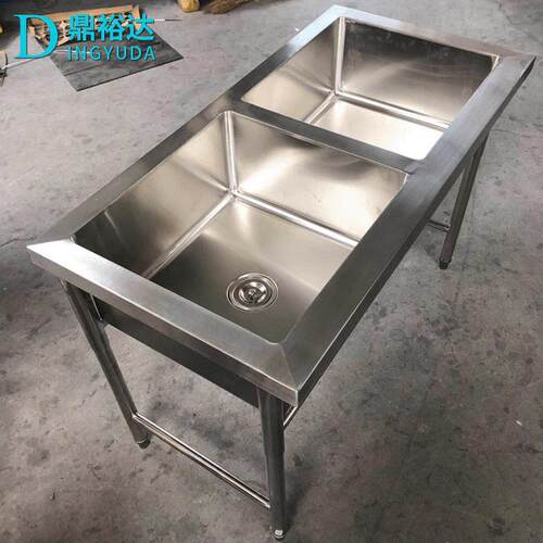 厨房设备水现简约不锈钢双水槽学钢校食00546堂洗碗20代1不锈双槽