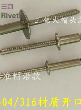 全钢FPT不锈钢拉钉304不锈圆铆钉抽芯钢沉头拉丝钉全316钢头拉铆