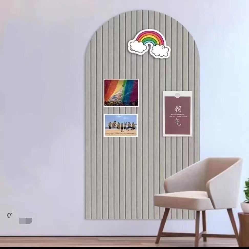 拱形条纹毛毡墙贴毛毡板照片墙简约展示墙客厅卧室装饰自粘留言板