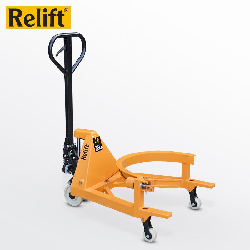 锐励手推油桶搬运车抱箍液压铁桶搬运车手动油桶装卸车升降运输车