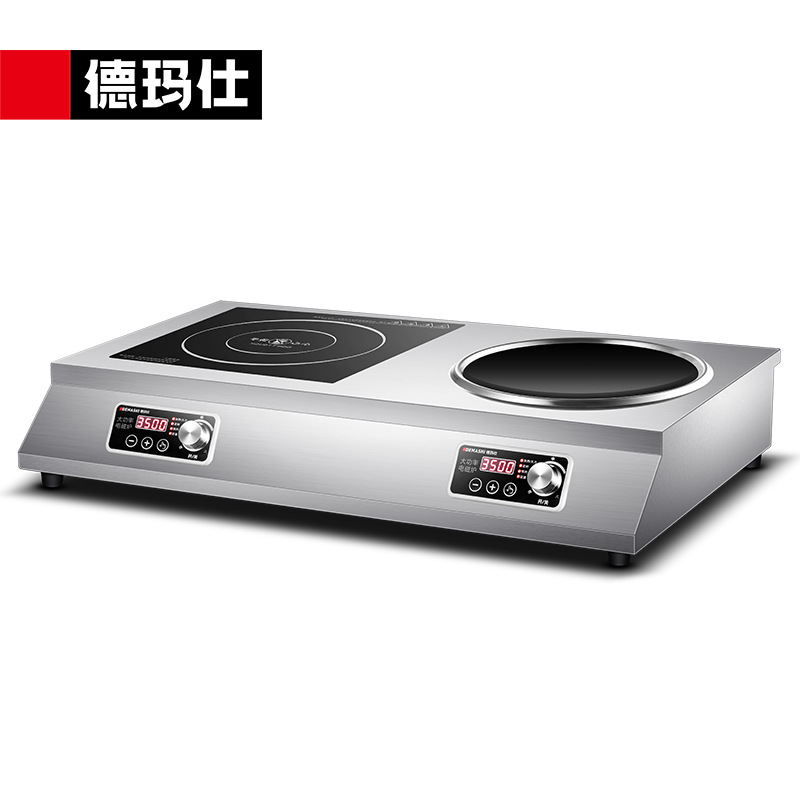 商业双头爆炒平面+凹面电池炉3500 电磁炉商用--702