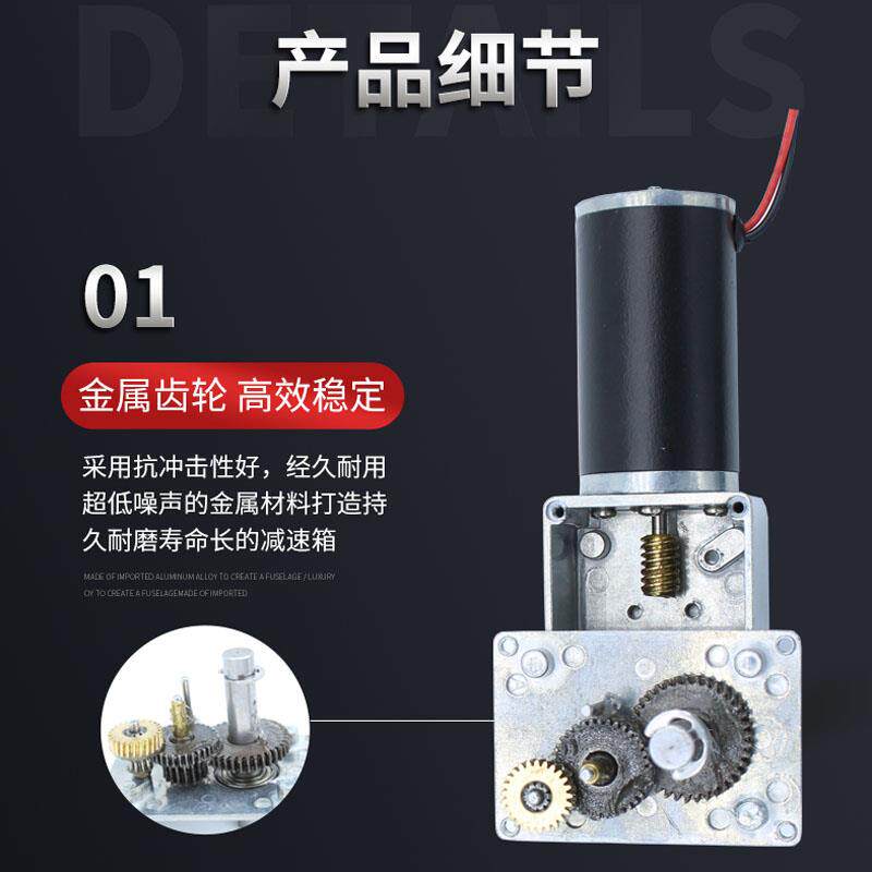 5840-31ZY直流蜗轮蜗杆减速电机大扭力全金属齿轮微型马达12V24V