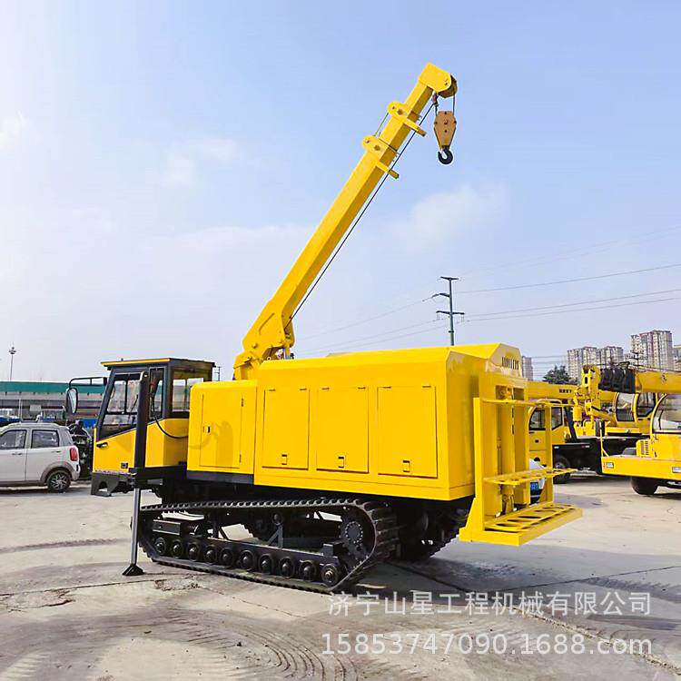 管道建设100KW发电车履带移动供电站加装吊机荒漠滩涂链轨随车吊