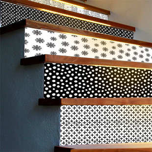 防贴厨房自背景黑墙墙纸白波贴纸rs013油防水创意民族风花纹粘点